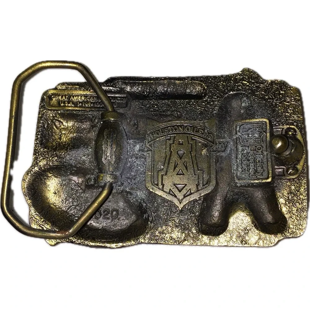 Houston Oilers Vintage 1960 NFL Belt Buckle Great American Products 020